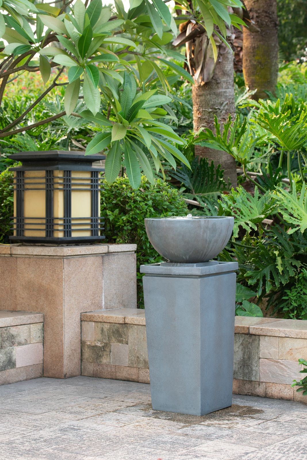 Zen Bowl Water Fountain, Outdoor Bird Feeder / Bath Fountains, Relaxing Water Feature For Garden Unique Piece Furniture