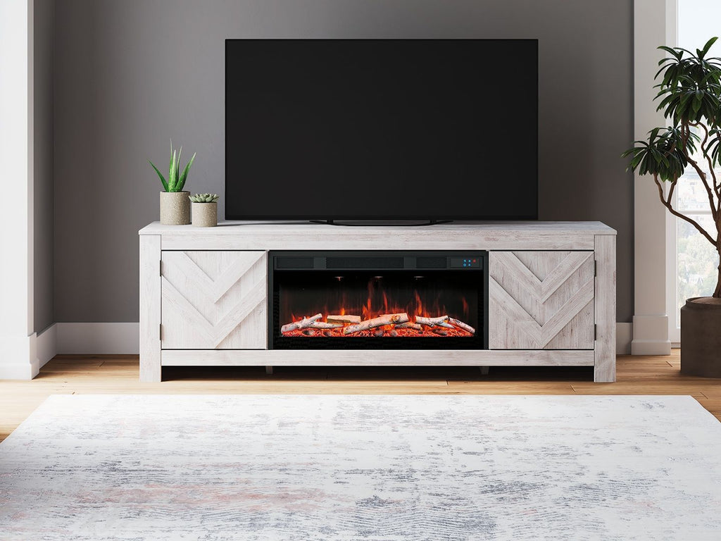 Cayboni - LG TV Stand With Fireplace Option Unique Piece Furniture