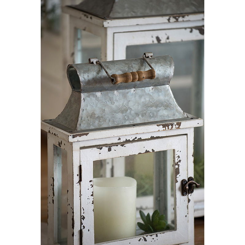 Wooden Candle Lantern Decorative, Hurricane Lantern Holder Decor For Indoor Outdoor, Home Garden Wedding - White Unique Piece Furniture