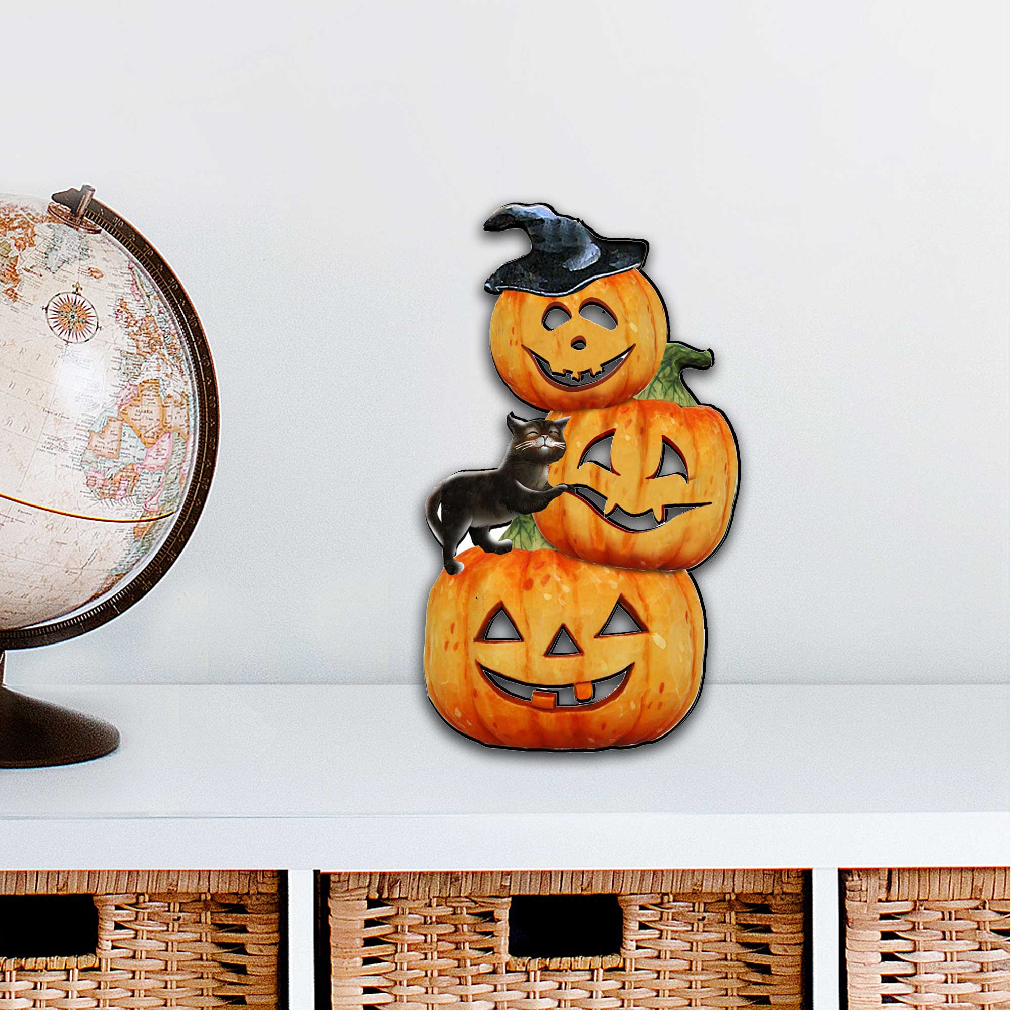 Scary Stacking Pumpkins Halloween Door Decor by G. DeBrekht - Thanksgiving Halloween Decor - 8158415H G.DeBrekht