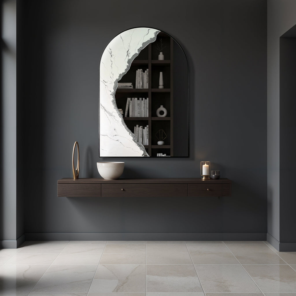 Hand Sculptured Arch Wall Mirror – Tatiana Glen | Auric Arch | 36H x 24W Inches Tatiana & Glen