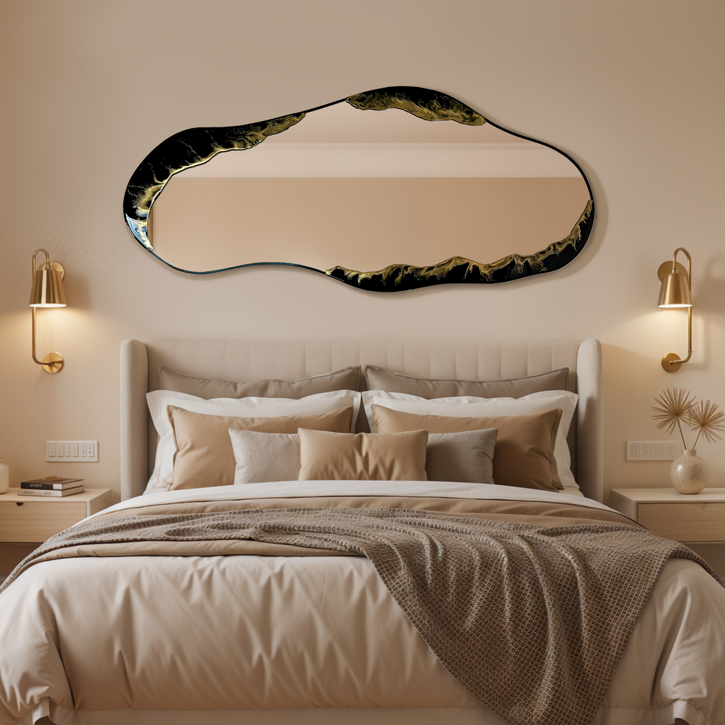 Hand Sculptured Organic Wall Mirror - Tatiana Glen - Veins of the Void - 47H x 21W In Tatiana & Glen