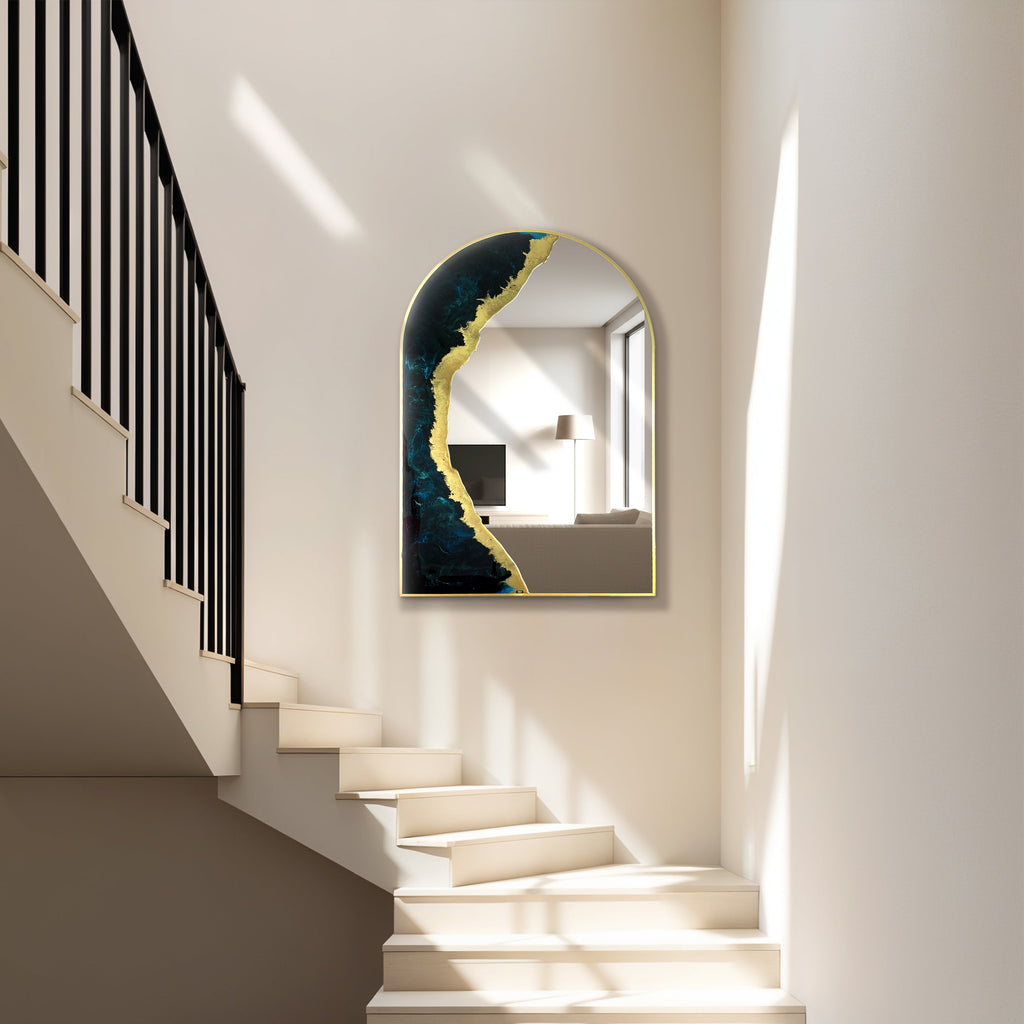 Hand Sculptured Arch Wall Mirror – Tatiana Glen | Crescent Tide Tatiana & Glen