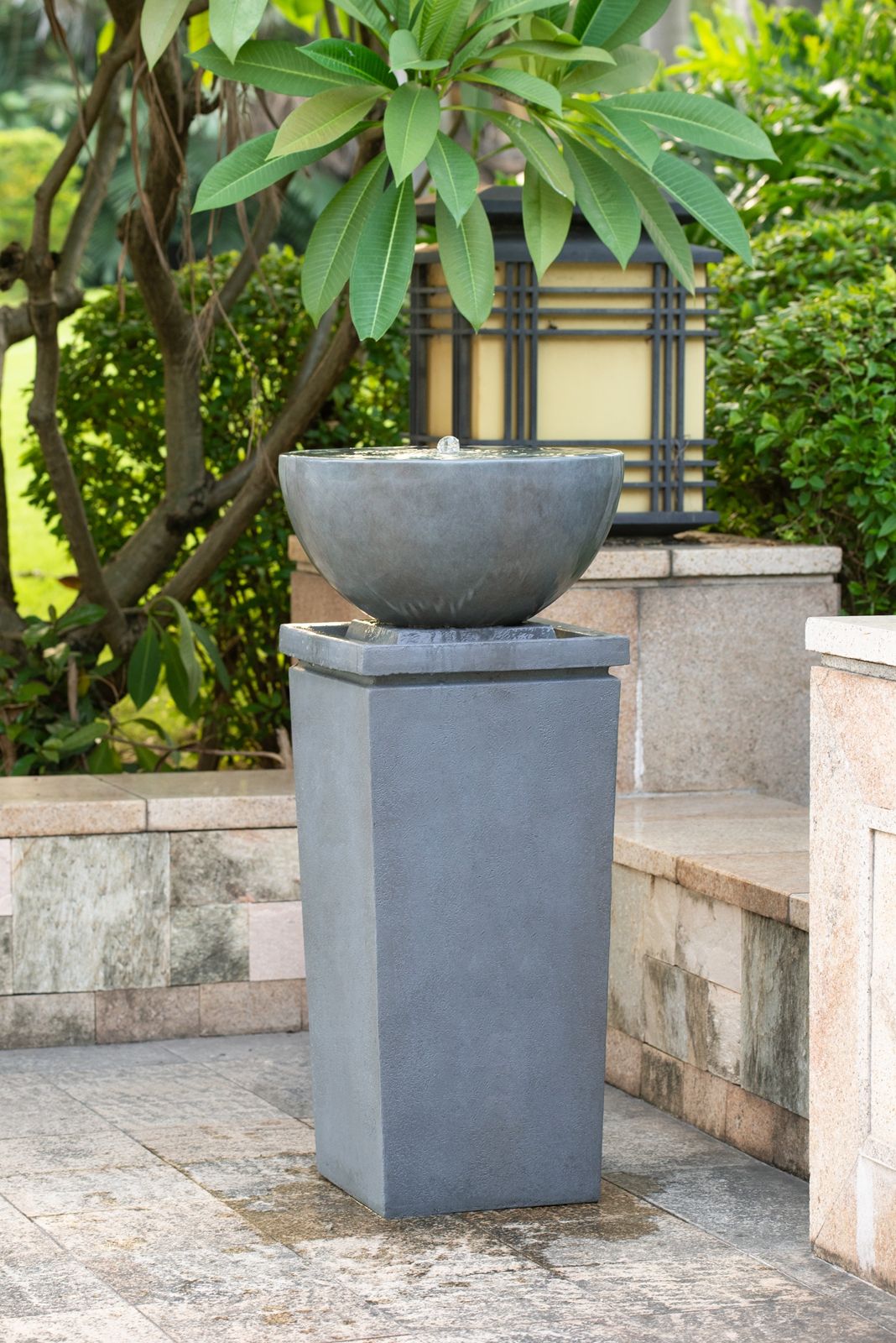 Zen Bowl Water Fountain, Outdoor Bird Feeder / Bath Fountains, Relaxing Water Feature For Garden Unique Piece Furniture