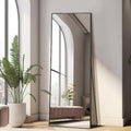 MELOMOIR Full Length Mirror, Floor Mirror with Stand Hanging or Leaning, Aluminum Alloy Frame Full Body Mirror for Bedroom Living Room Cloakroom Hallway, Wall Mirror Full Length, Black MIRRORONS