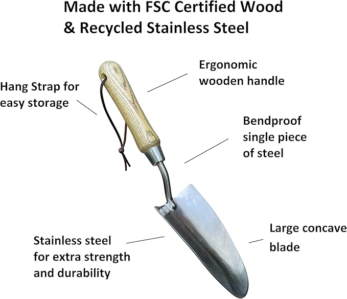 Classic Garden Tool Set - Includes Hand Trowel Transplanter Cultivator Garden Guru