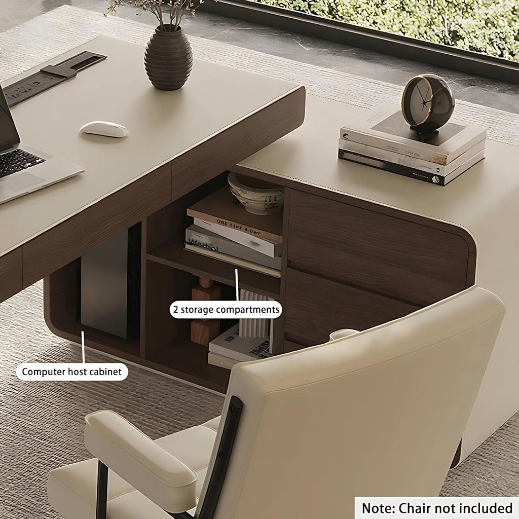 Premium L Shaped Executive Desk 72In Multifunctional ShipItFurniture