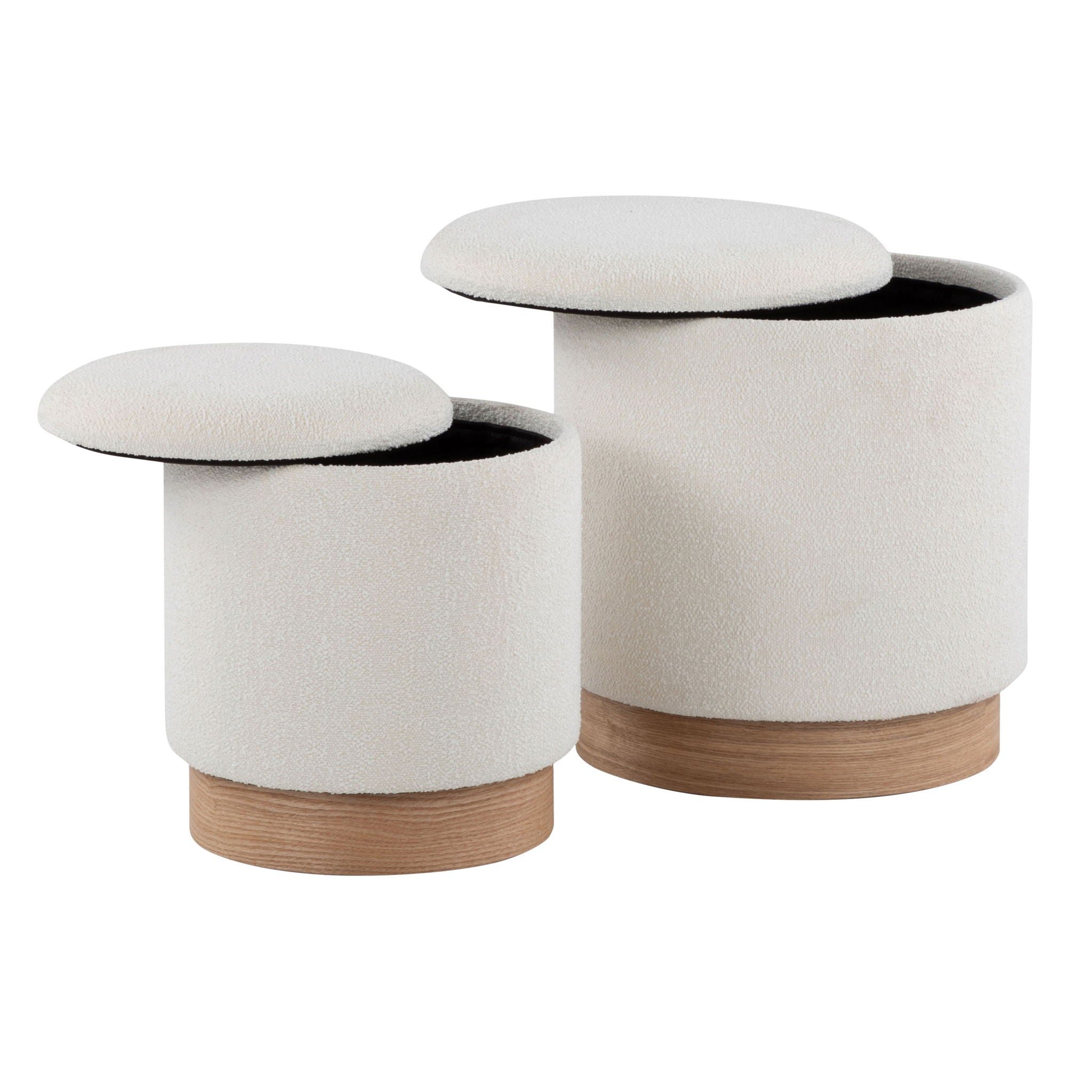 Marla - Contemporary, Nesting Ottoman Set - Natural / Cream Unique Piece Furniture