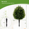 24 Inches Artificial Cypress Topiary Ball Tree Set with Ground Spike-Green DirectDeals