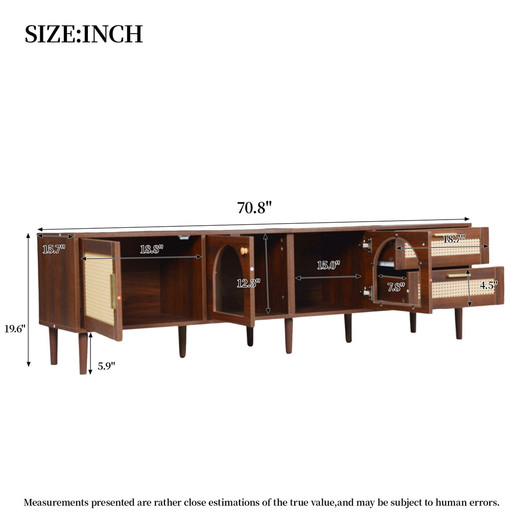TV Stand With App-Controlled LED Lights, 2 Drawers & Door Storage Unique Piece Furniture