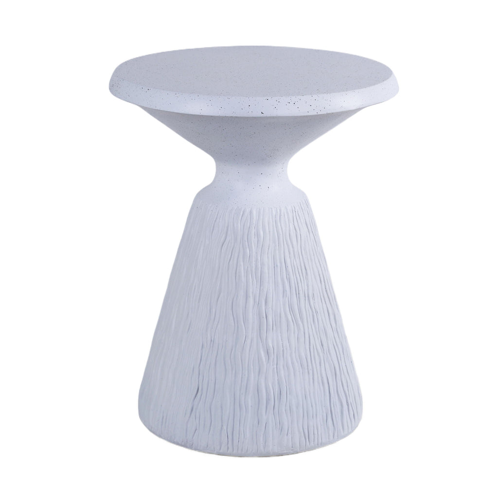 Outdoor End Table, Round Garden Stool - Aqua Gray Unique Piece Furniture