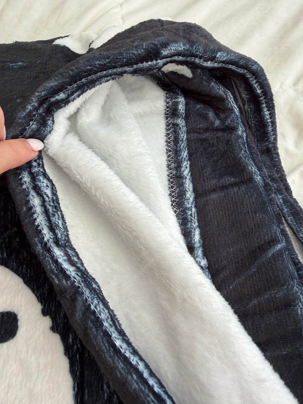Soft Ghost Throw Blanket – Black & White, 50” x 60” Busa Designs