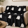 Soft Ghost Throw Blanket – Black & White, 50” x 60” Busa Designs