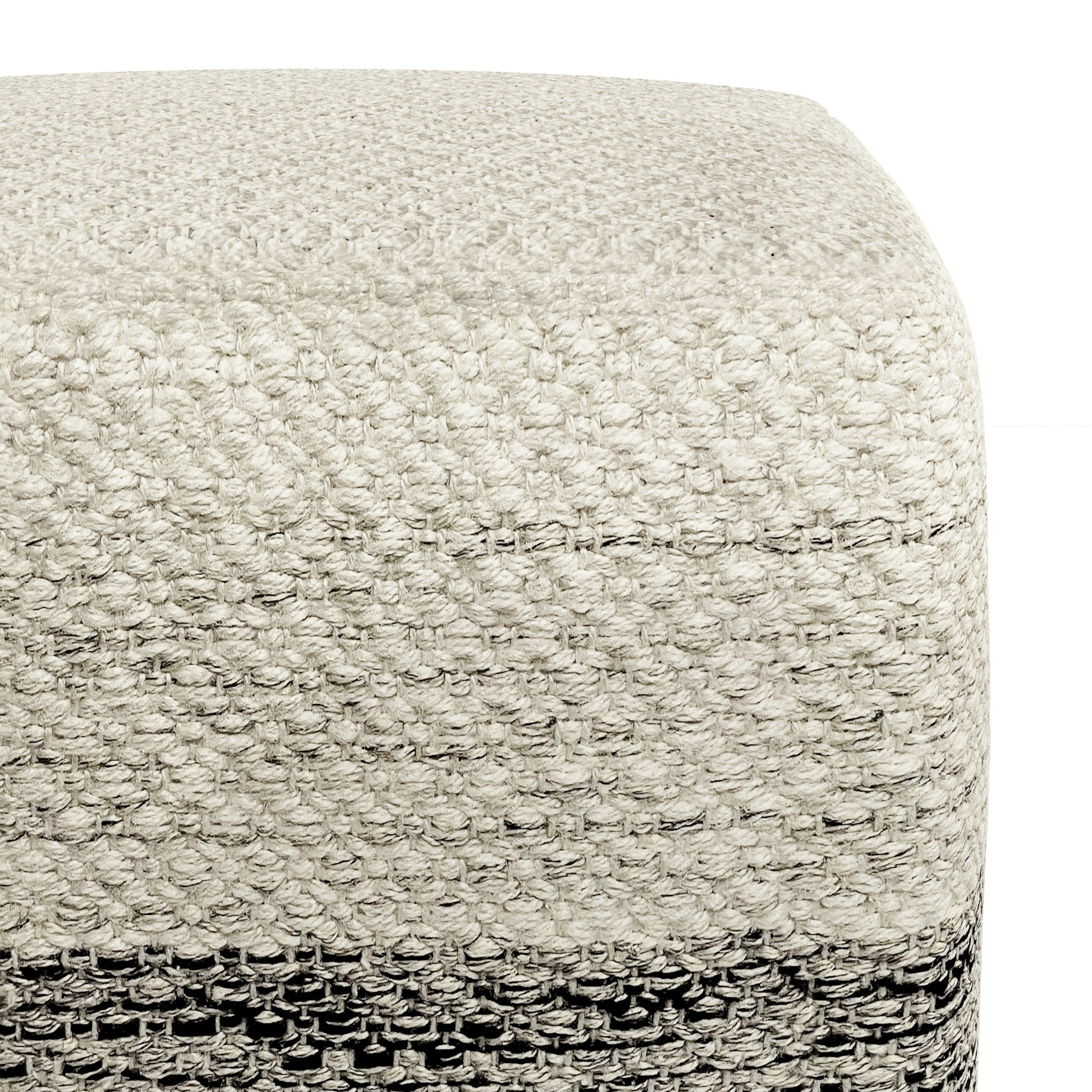Macie - Square Woven Outdoor / Indoor Pouf - Gray / White Unique Piece Furniture