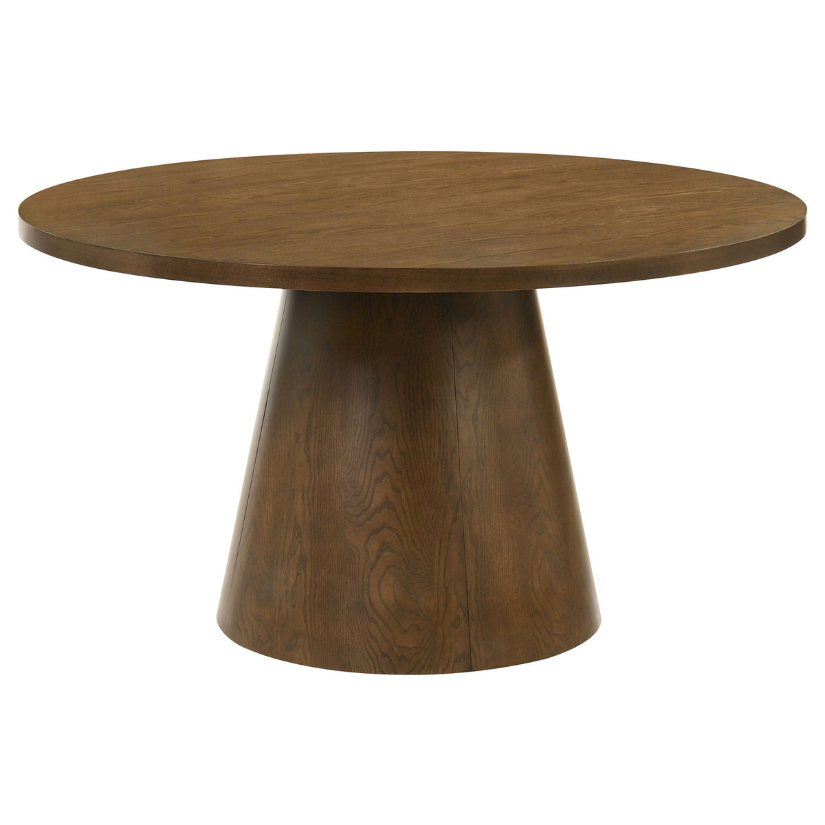 Franklin 54-inch Round Wood Pedestal Base Dining Table Dark Brown Unique Piece Furniture