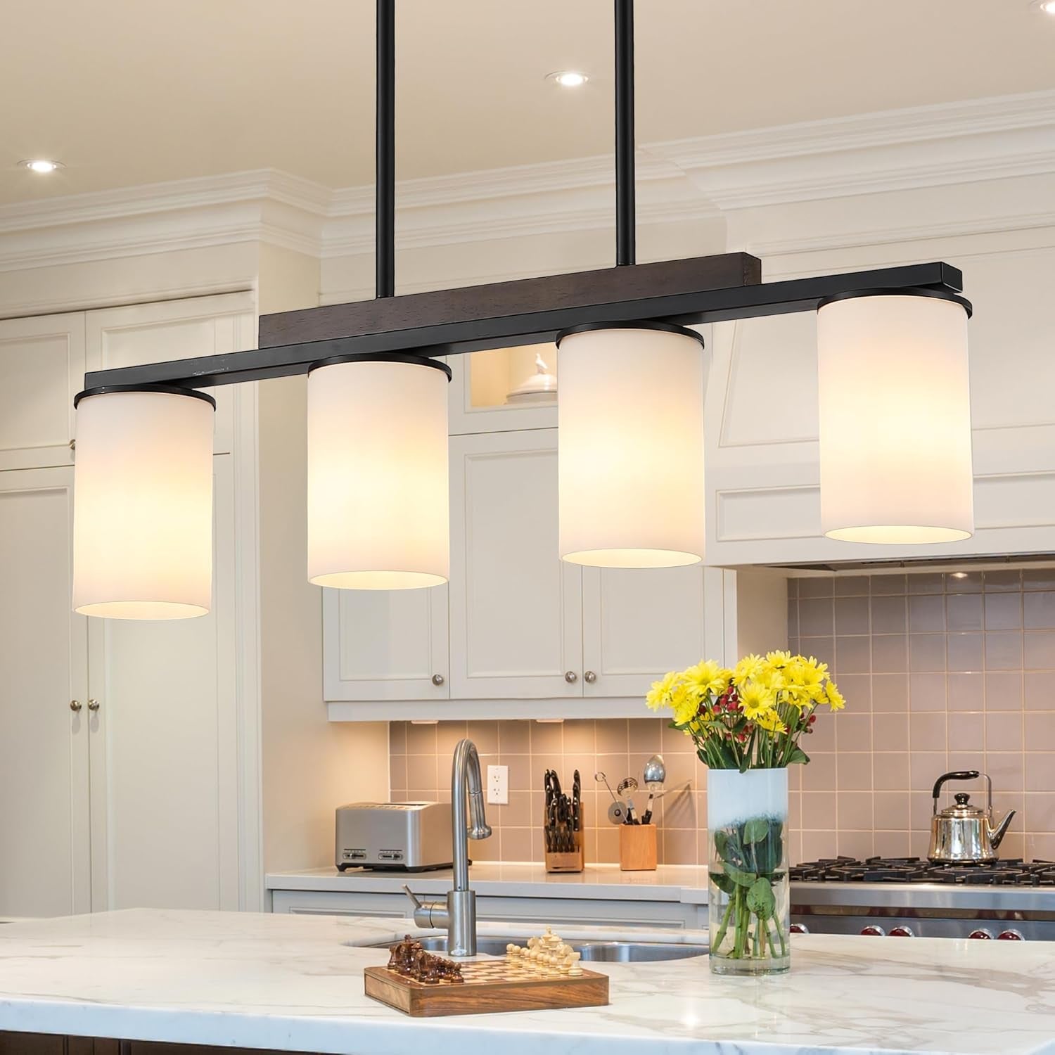 Farmhouse Black Linear Chandelier Farmhouse Decor