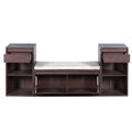 Entryway Storage Bench With Cushion, Drawers & Open Shelves Unique Piece Furniture