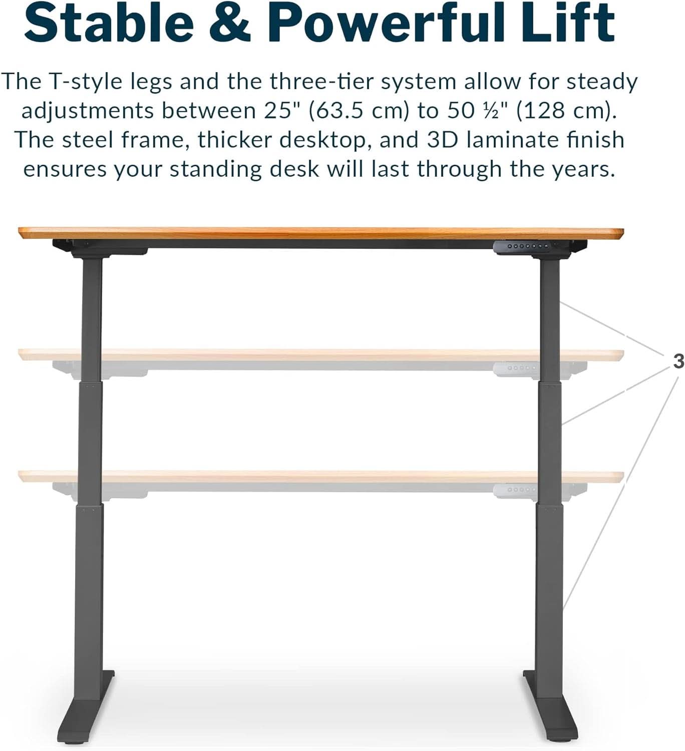 Electric Standing Desk 60 Inch With Butcher Block Top ShipItFurniture