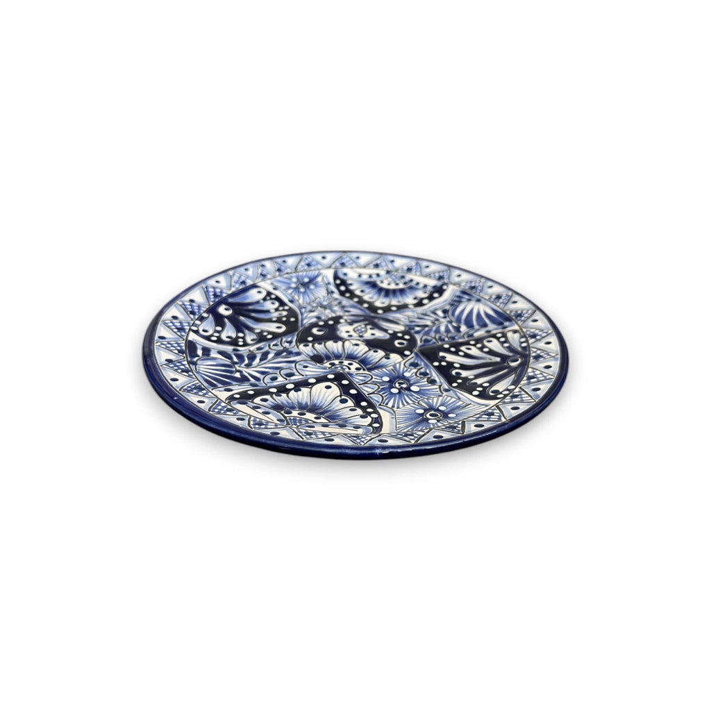 8" Talavera Blue & White Dinner Plate | Mexican Dinnerware The Talavera Hub