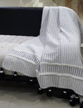 Hand loom Woven Textured Throw Black & Off White Vibhsa