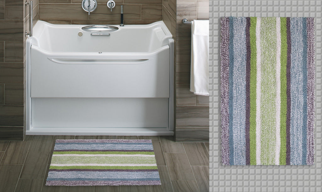 CHICOS HOME Multi Color Striped Bath Rug 20" x 32" Vibhsa