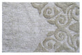 Damask Pattern Bath Rug in Beige & Ivory Vibhsa