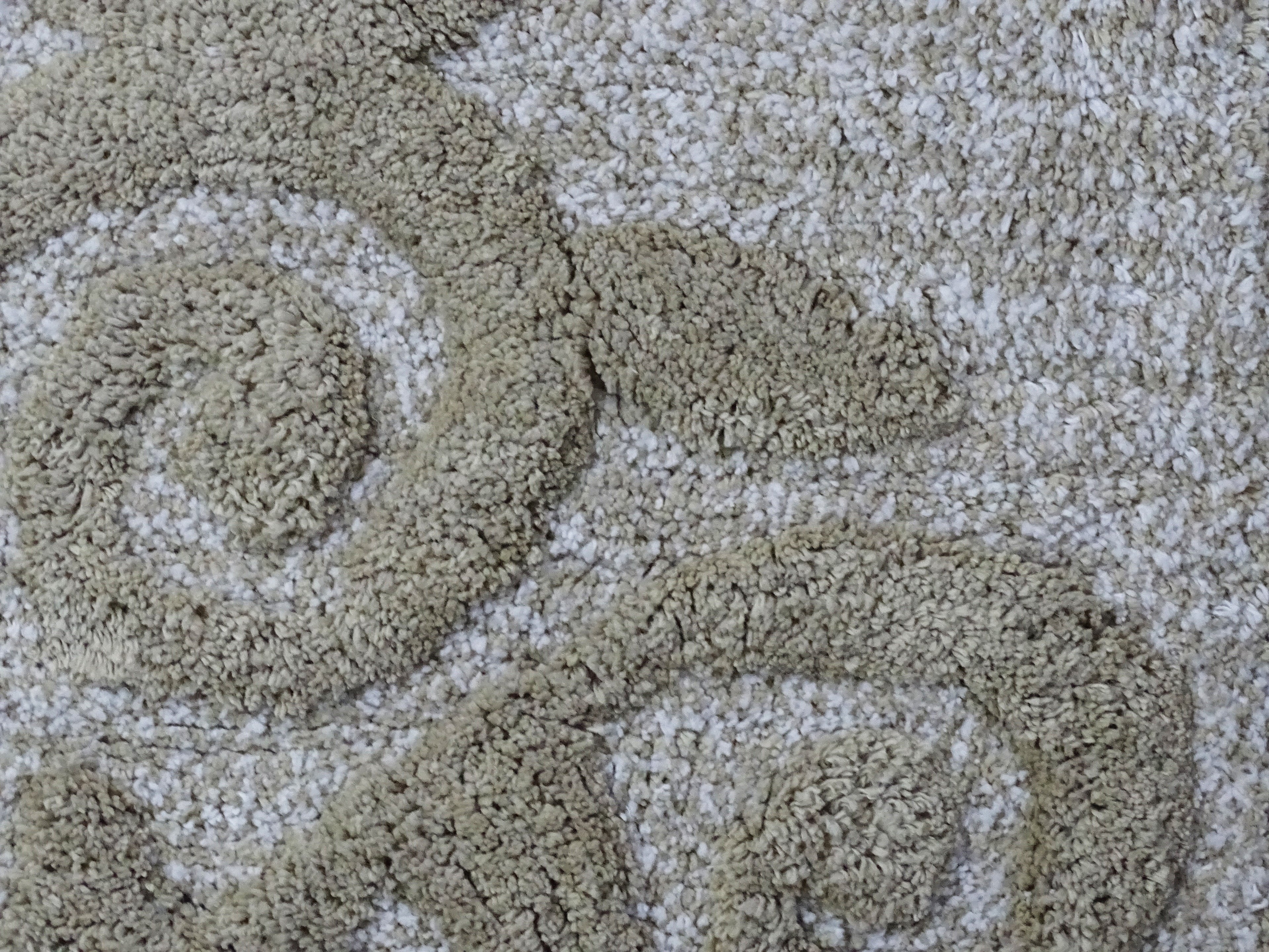 Damask Pattern Bath Rug in Beige & Ivory Vibhsa