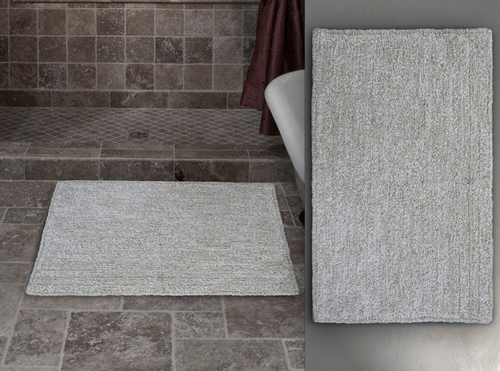 CHICOS HOME Ivory & White Color Plain Bath Rug 20" x 32" Vibhsa