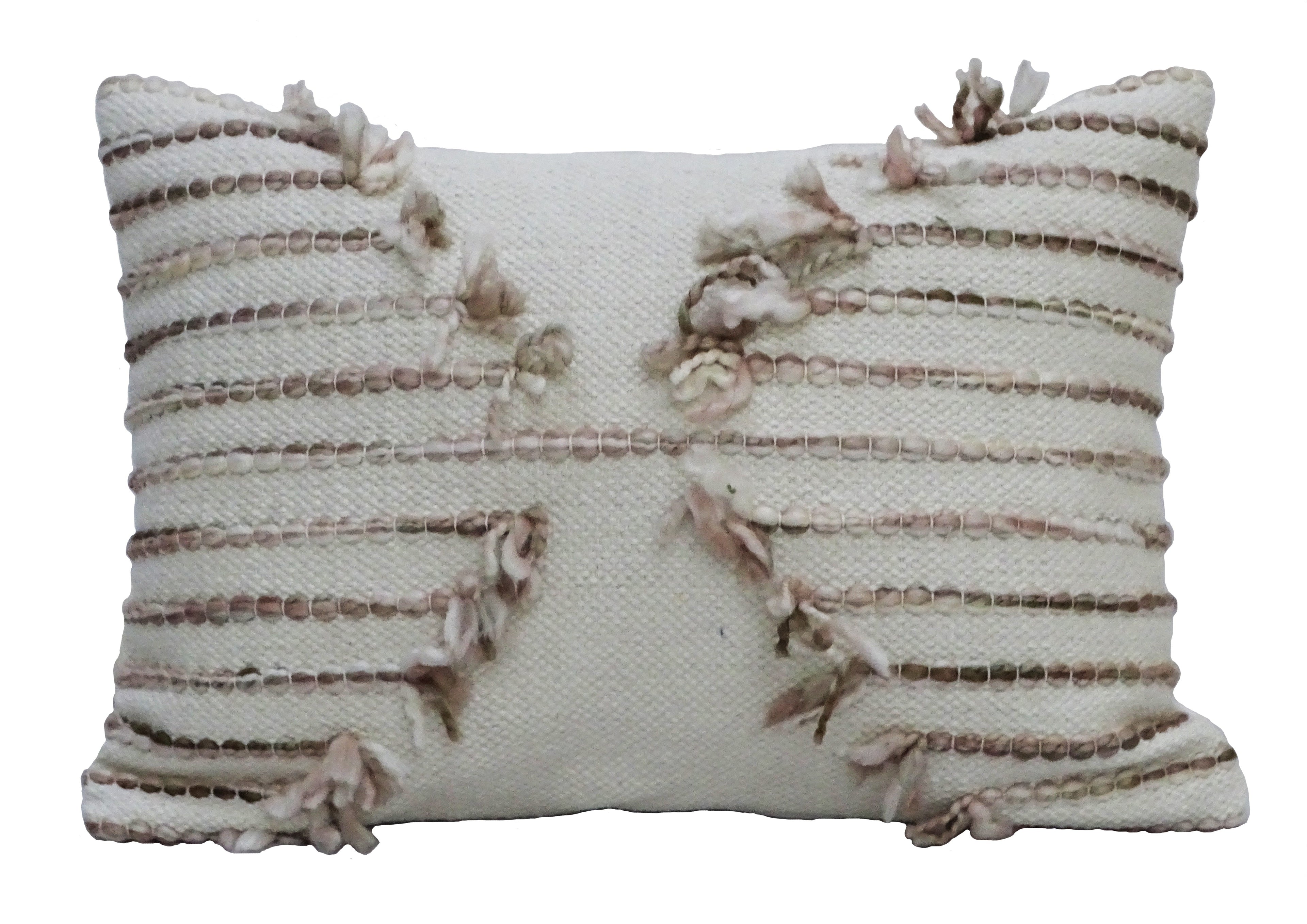 Pink 14" X 20"  Embroidered  Throw Pillow Vibhsa