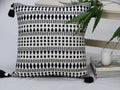 Black 22" X 22" Throw Pillow for couch with Tassels-Winter Vibhsa