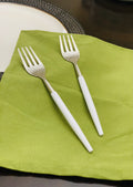 Vibhsa 6- PC Stainless Steel Dinner Fork (Hammered Mouth, White) Vibhsa