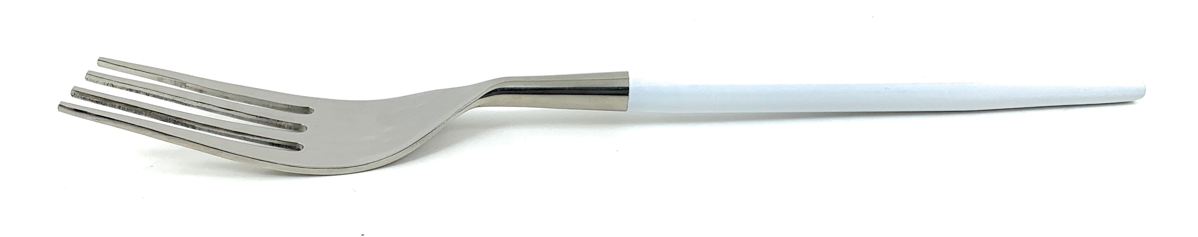 Vibhsa 6- PC Stainless Steel Dinner Fork (Hammered Mouth, White) Vibhsa