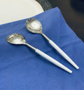 6-PC Stainless Steel Soup Spoon (Hammered Mouth, White) Vibhsa