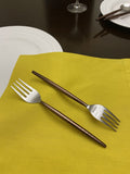 Stainless Steel Salad Appetizer Forks Set of 6 Pieces-Brown Vibhsa