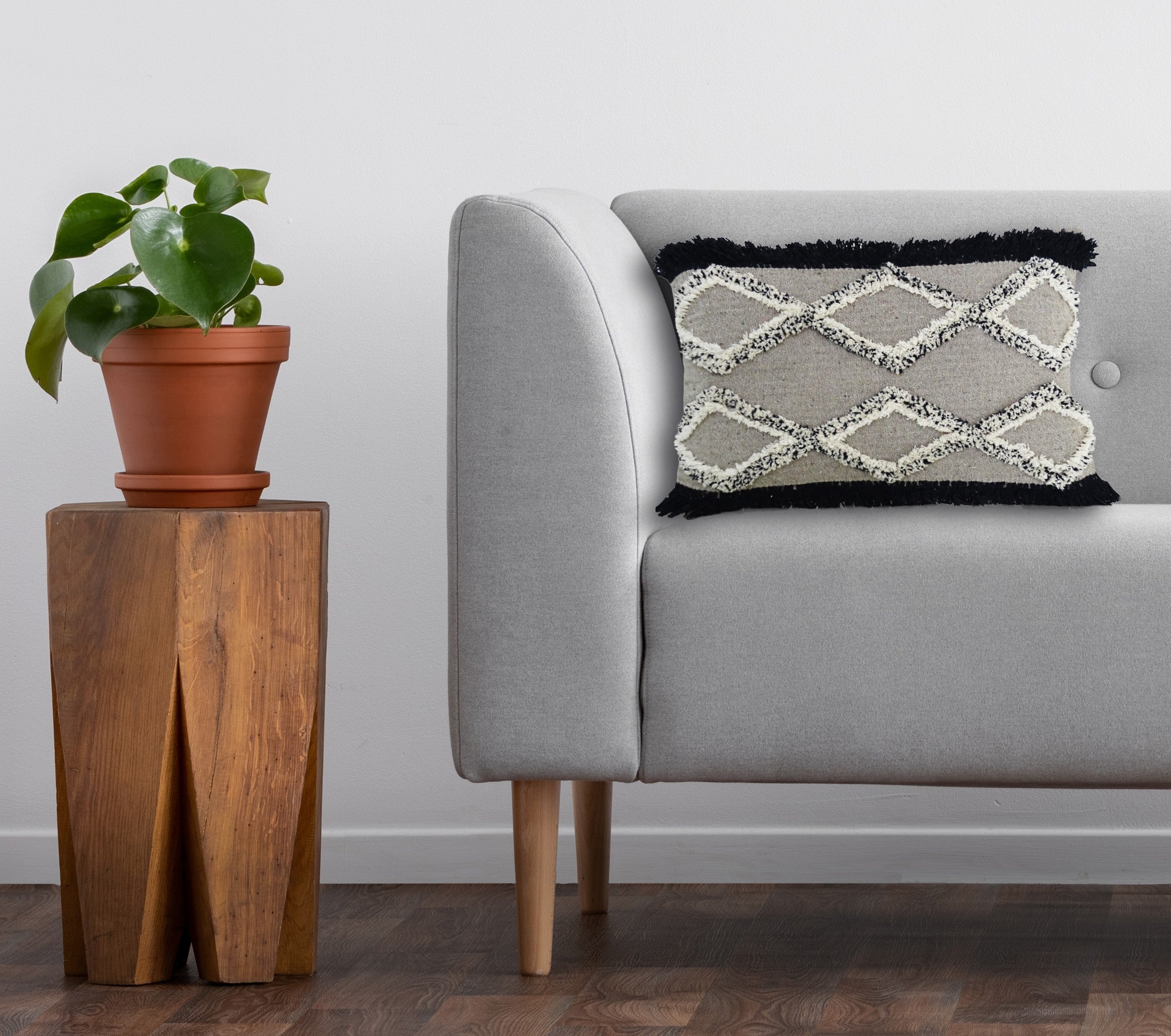 Tufted Decorative Pillow for Living Room 16"x 22" Vibhsa