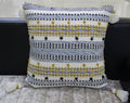 Designer Striped Pillow with Mini Poms and Tassels 20"x20" Vibhsa