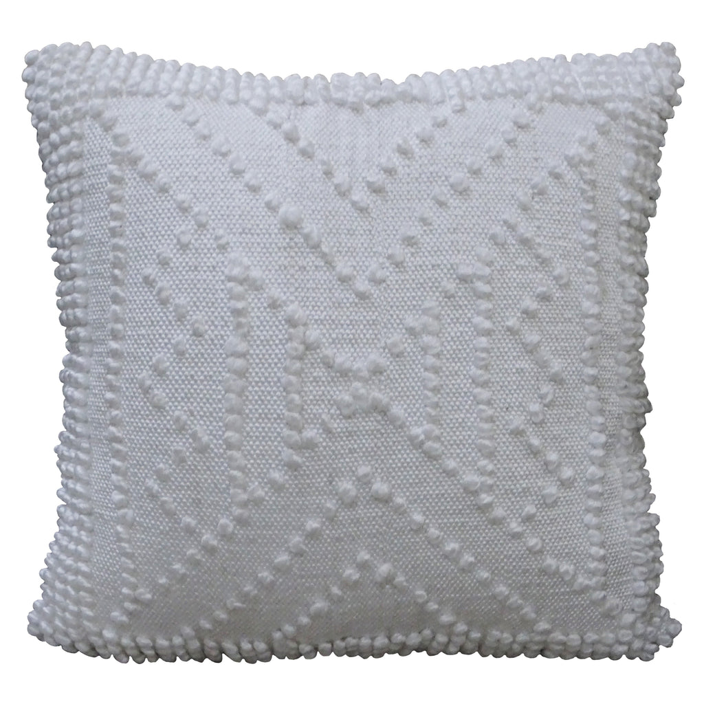 Decorative 18"x18" Outdoor Pillow for couch  (White) Vibhsa