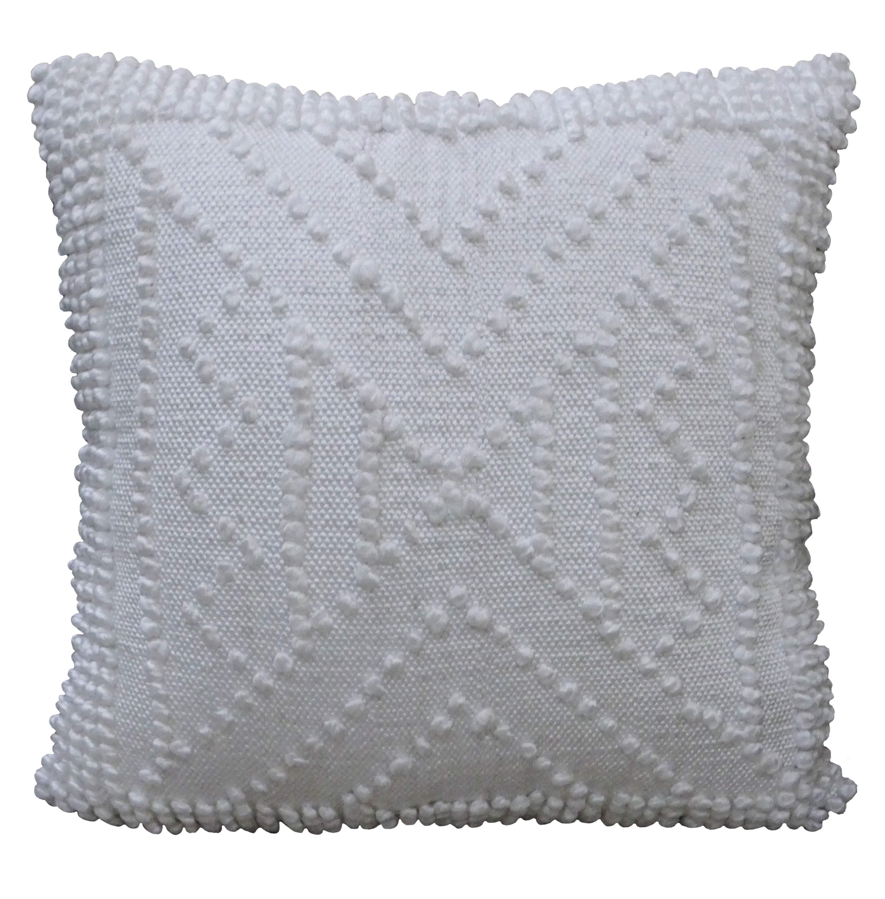 Decorative 18"x18" Outdoor Pillow for couch  (White) Vibhsa