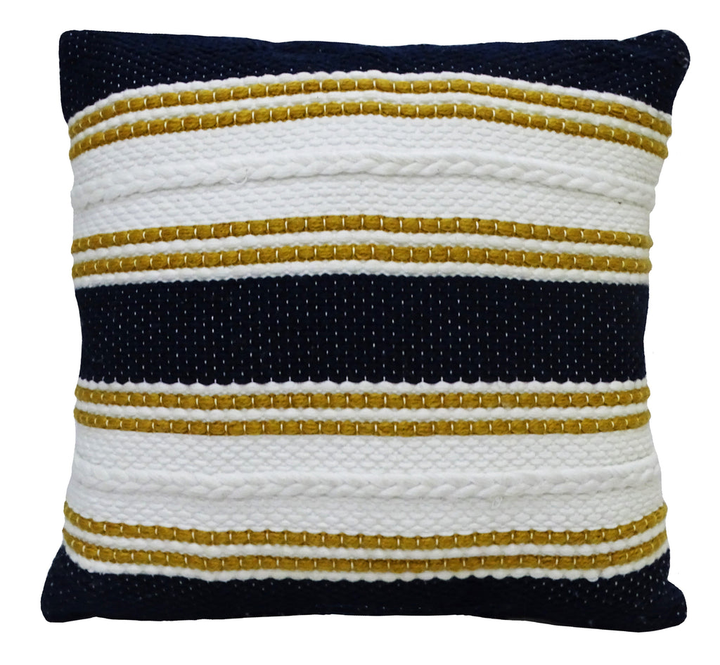 Multi Color 18"x18" Indoor Outdoor Pillow with Braid for sofa Vibhsa