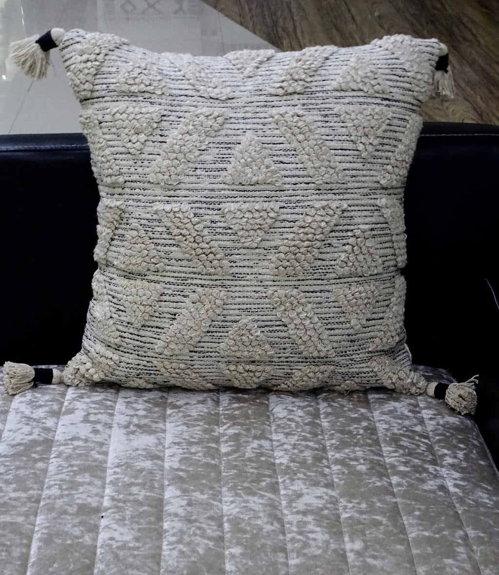 Large 22"x 22" Beige Throw Pillow for couch Vibhsa