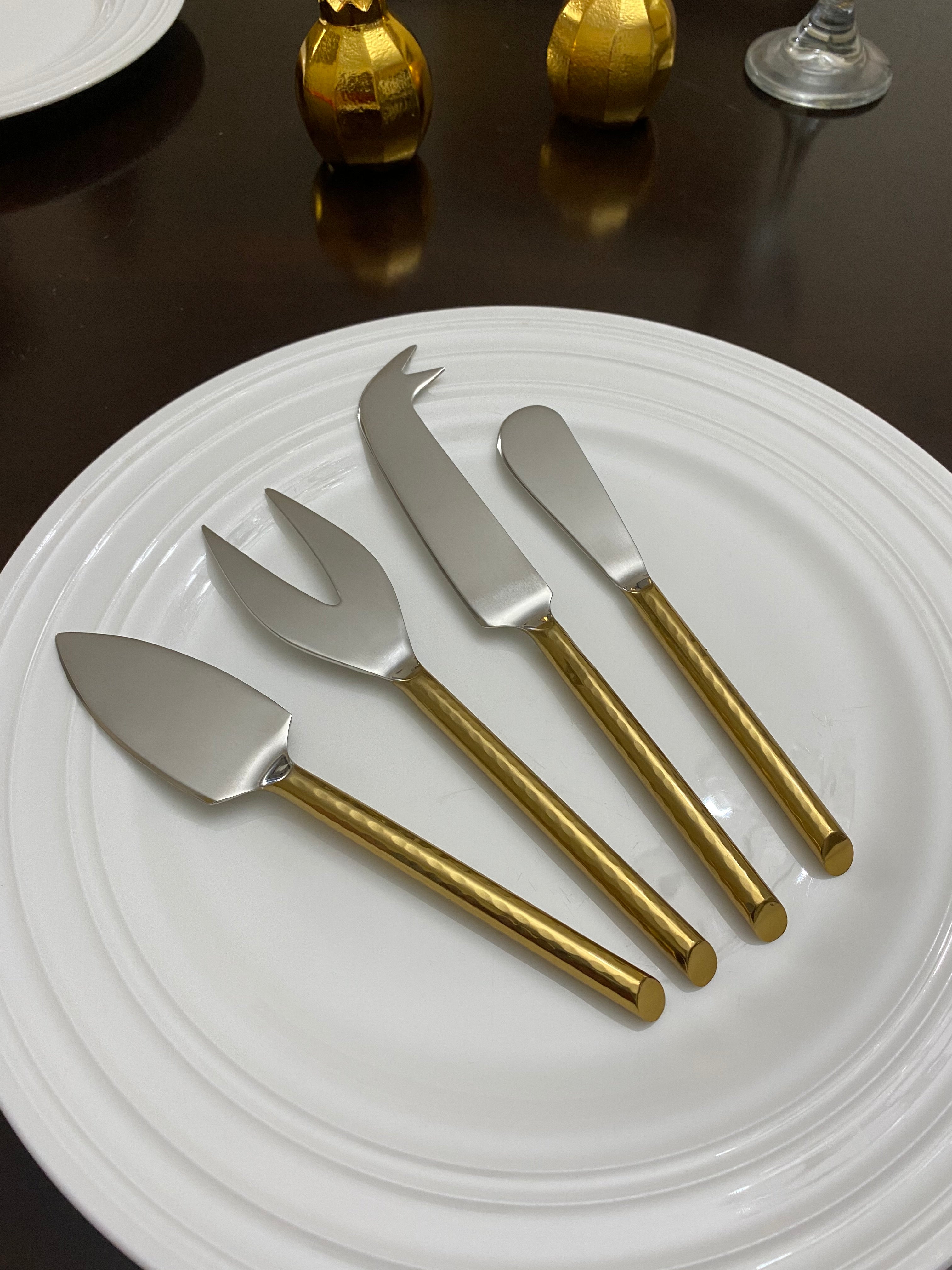Golden Cheese knives set of 4 (Stainless Steel) Vibhsa