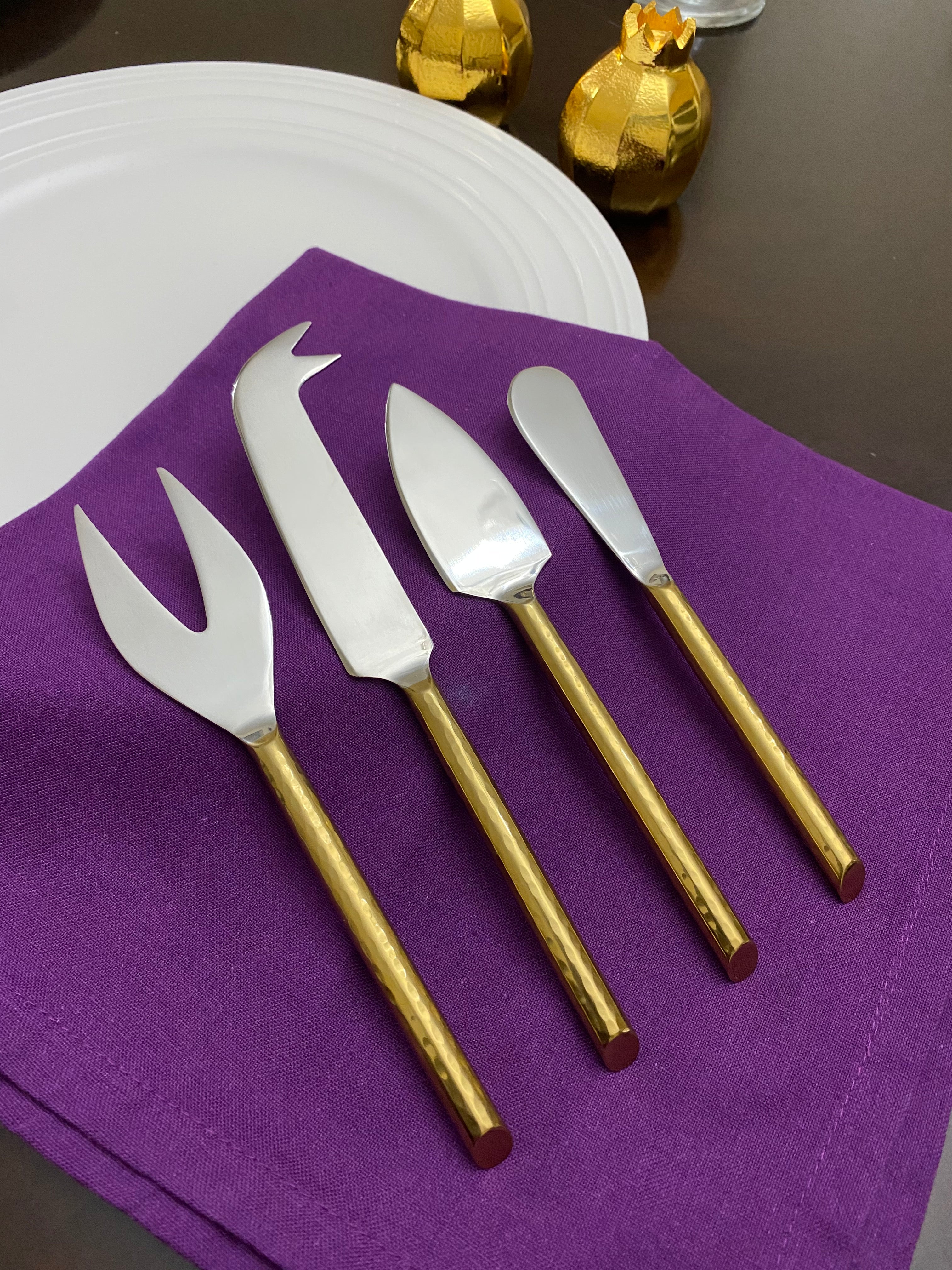 Golden Cheese knives set of 4 (Stainless Steel) Vibhsa