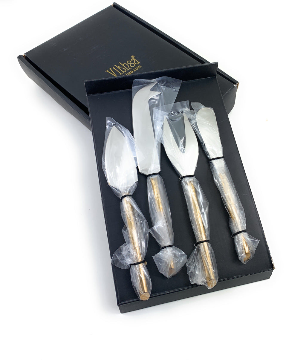 Golden Cheese knives set of 4 (Stainless Steel) Vibhsa
