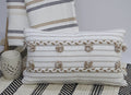 Handwoven 14" X 24" Throw Pillow with Poms Vibhsa