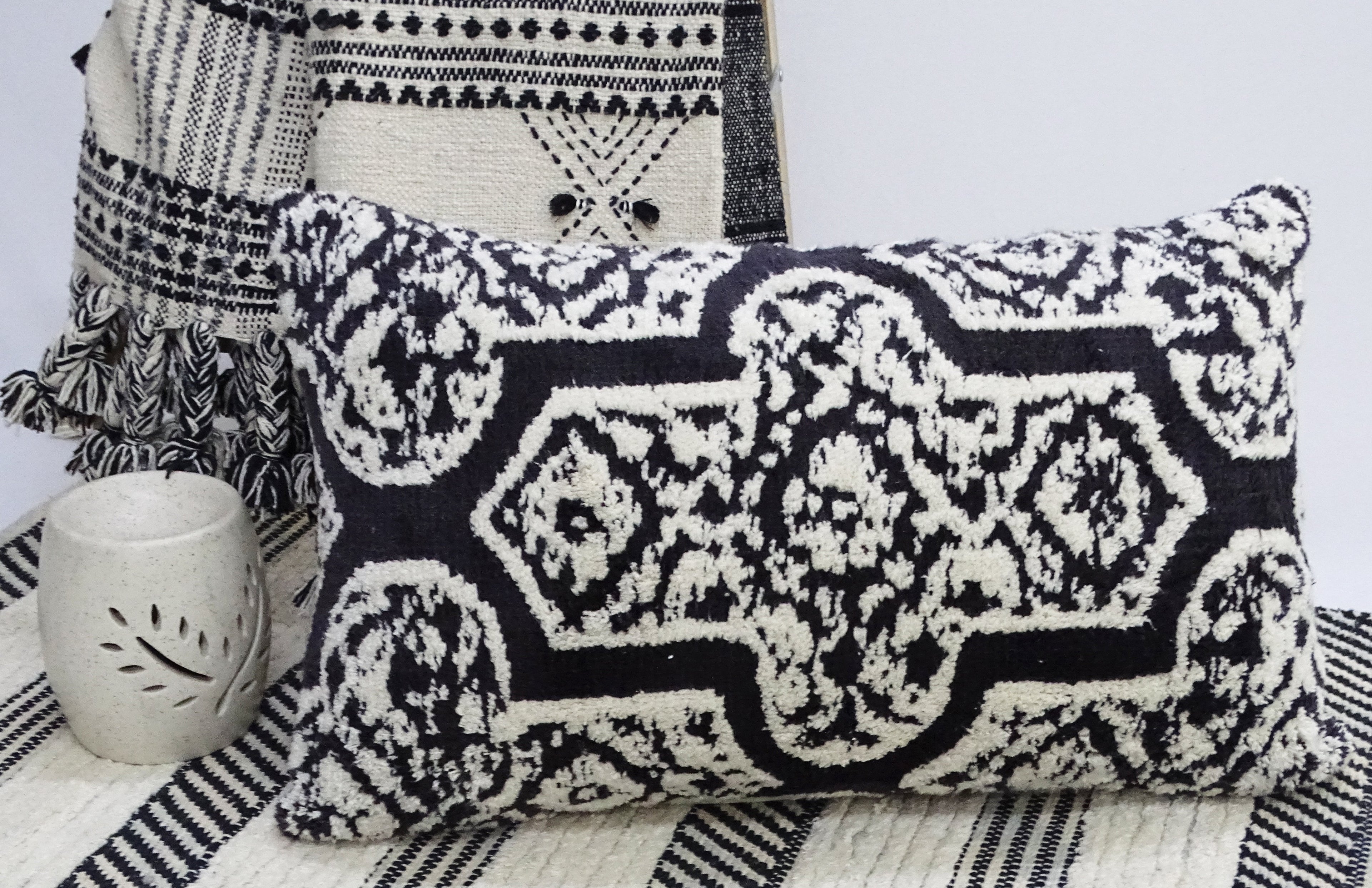Handwoven 14"X 24" Throw Pillow for Sofa Vibhsa