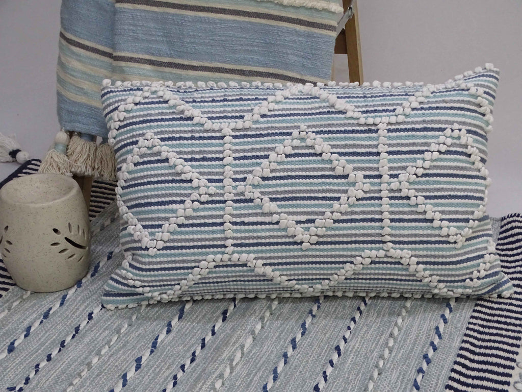 Modern Handwoven 14"X 24" Throw Pillow Vibhsa