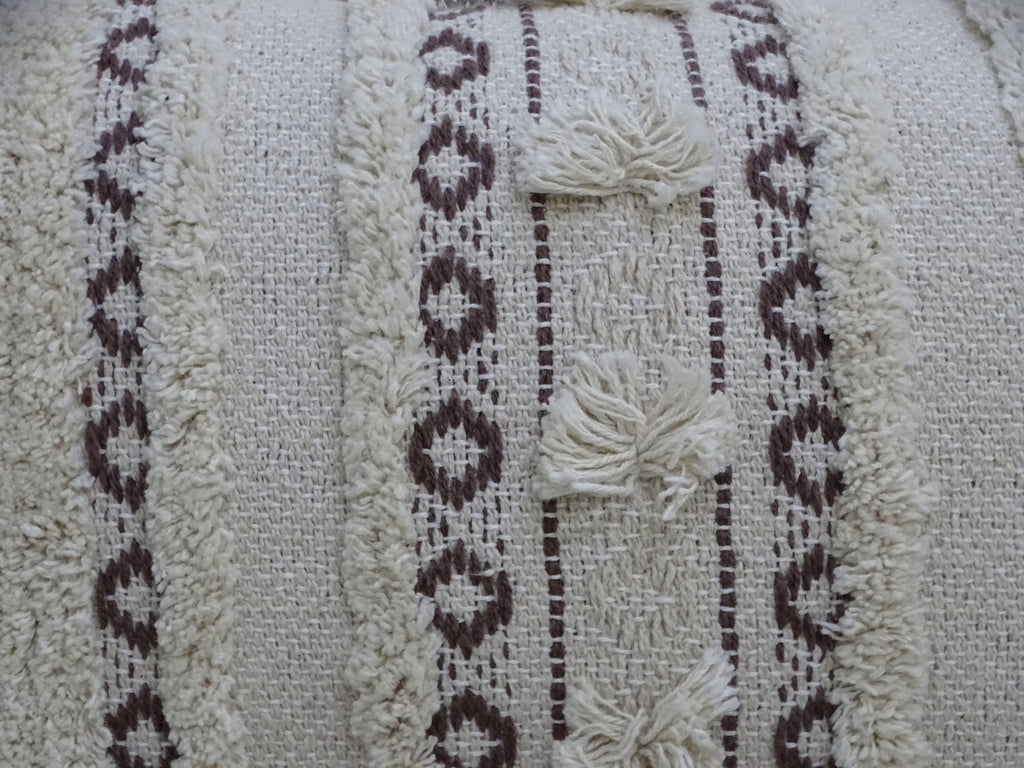 Handwoven 14"X 24" Throw Pillow with Fringes Vibhsa