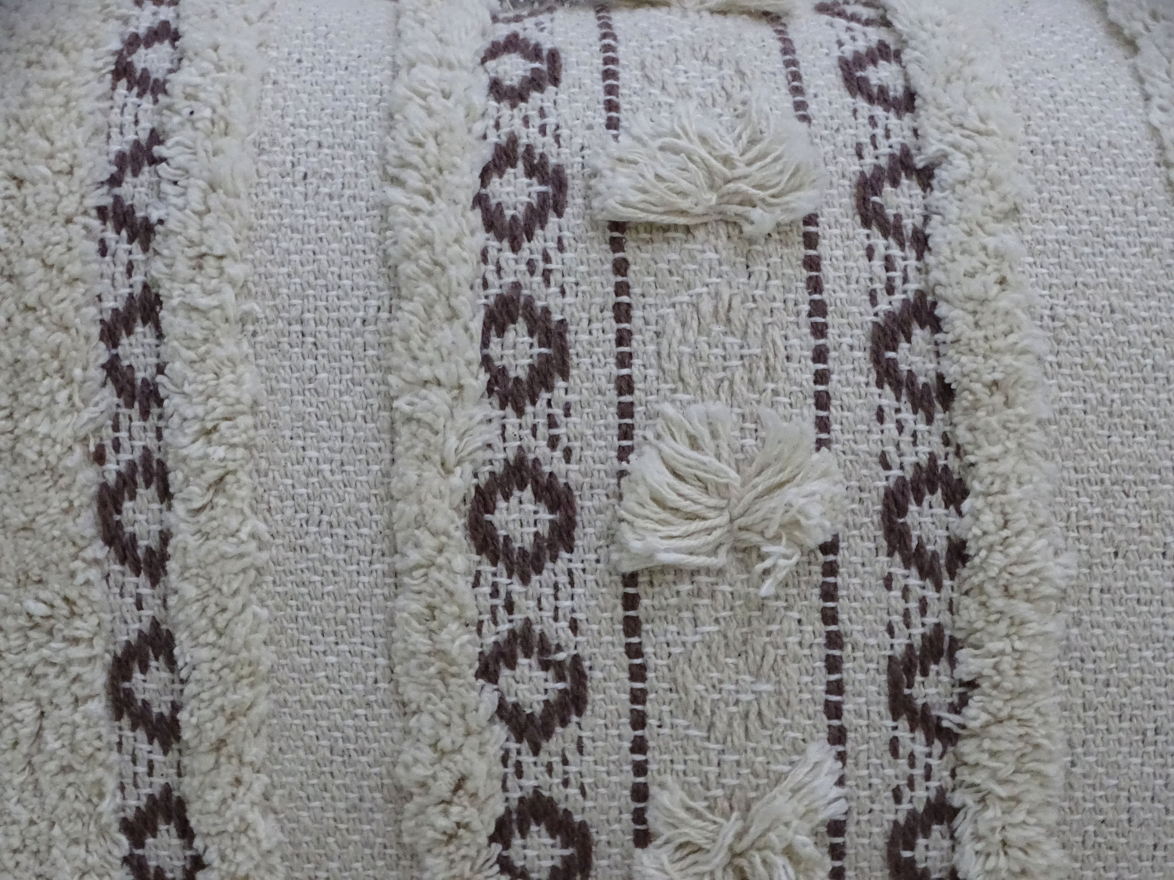 Handwoven 14"X 24" Throw Pillow with Fringes Vibhsa
