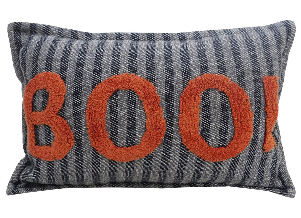 Halloween Throw Pillow Texted BOO! 14" x 24" Vibhsa