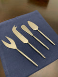 Cheese Knives Stainless Steel set of 4 hand forged, Silver Vibhsa